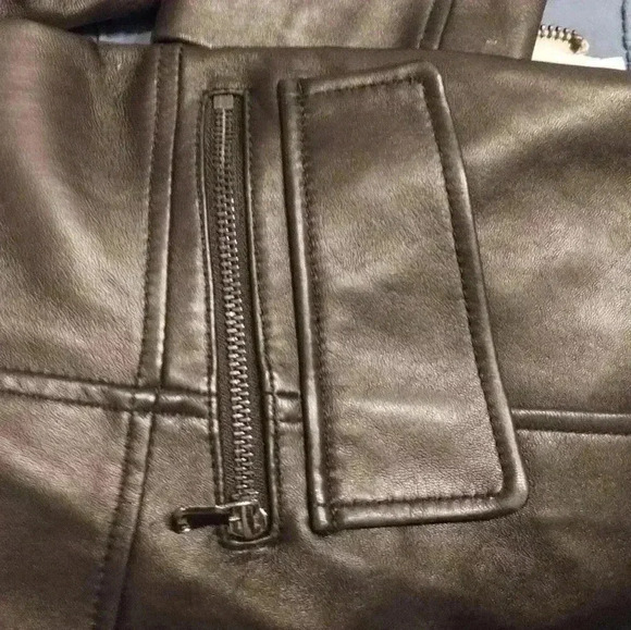 Button Front Lamb Jacket With Zipper Detail Pockets sz M - Picture 9 of 13